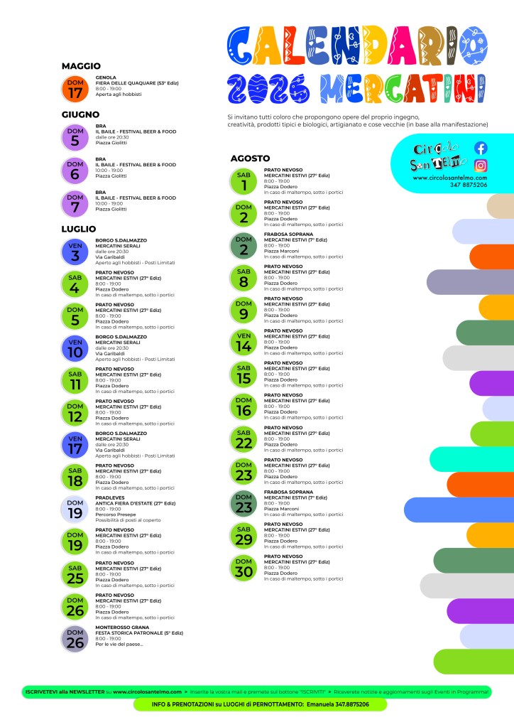 calendario circolo santelmo 2026
